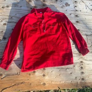 Red corduroy vintage marlboro quarter zip up.